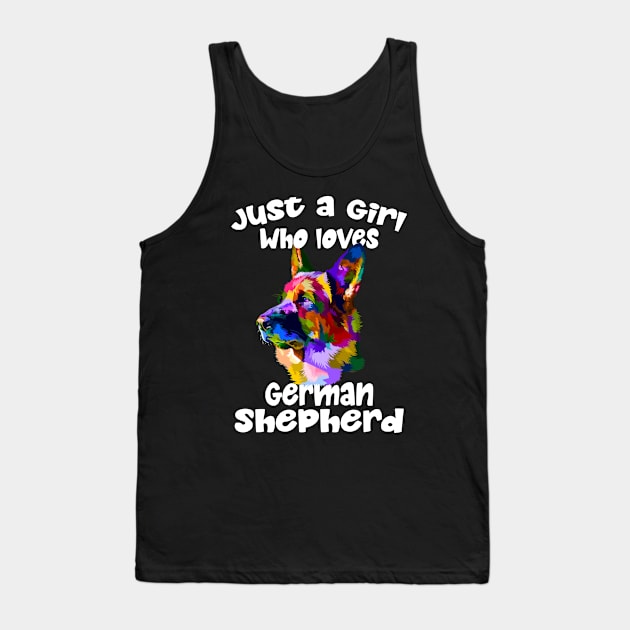 Just A Girl Who Loves German Shepherds Dog coloring lovers Tank Top by Marcekdesign